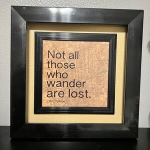 Framed Quote Art with Map Background